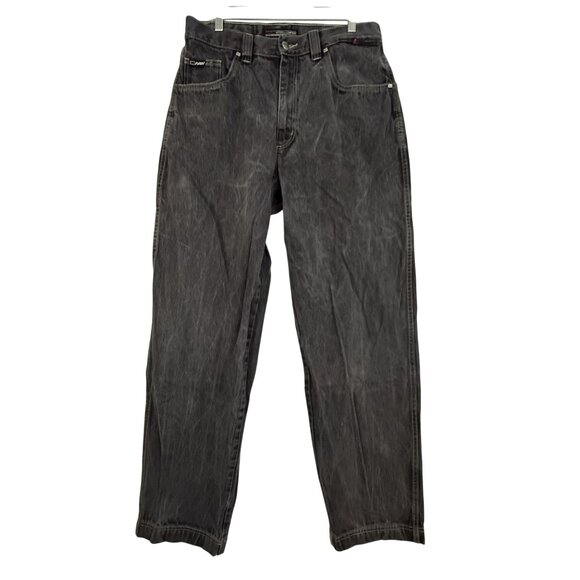 Fubu Jeans Men's Size 38 x 31 Y2K  Relaxed Fit Stonewashed Black Denim Jeans - Picture 1 of 16